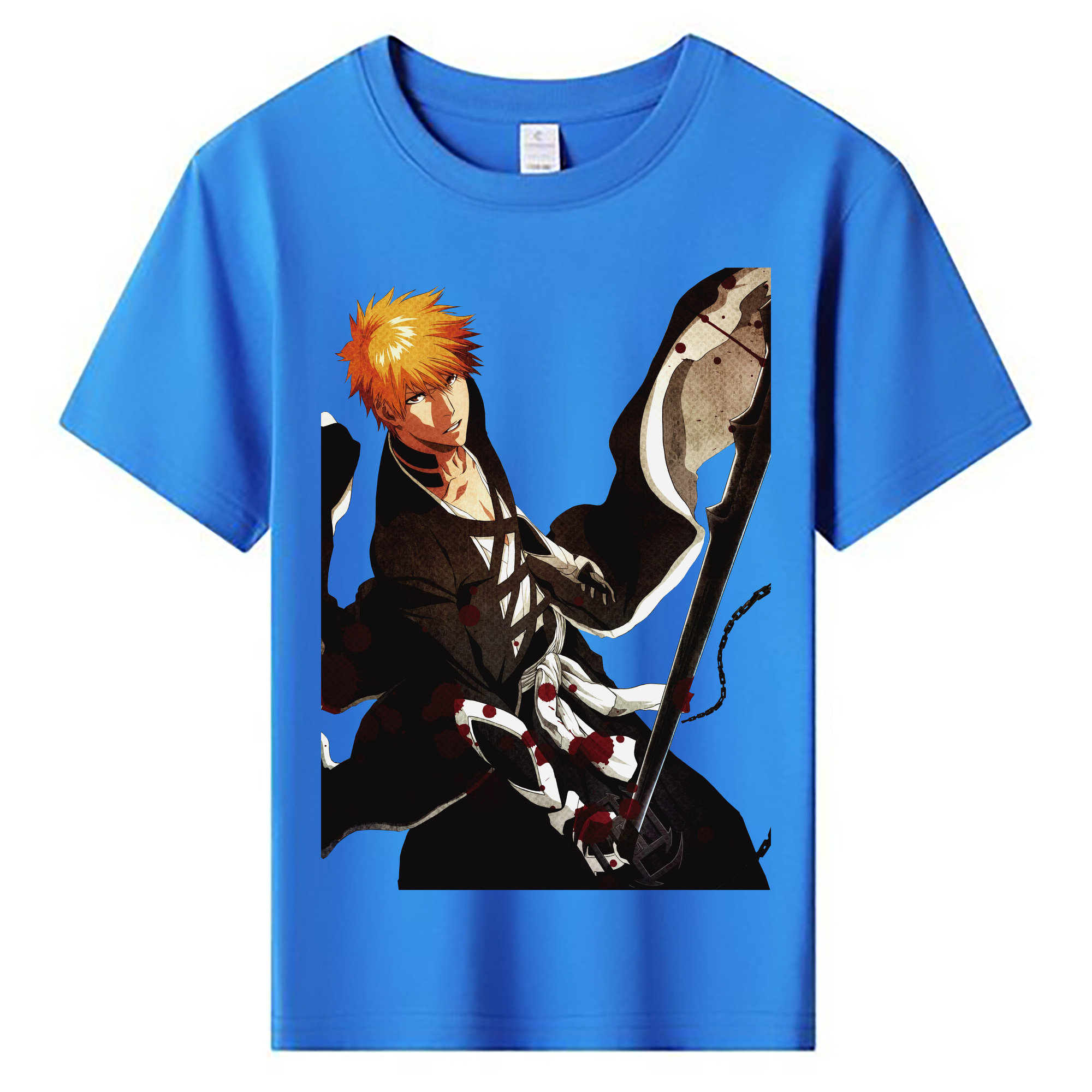 （画像用） ブリーチ 黒崎一護（くろさき いちご）BLEACH Kurosaki Ichigo 綿100％キッズTシャツ（フロントプリント）
